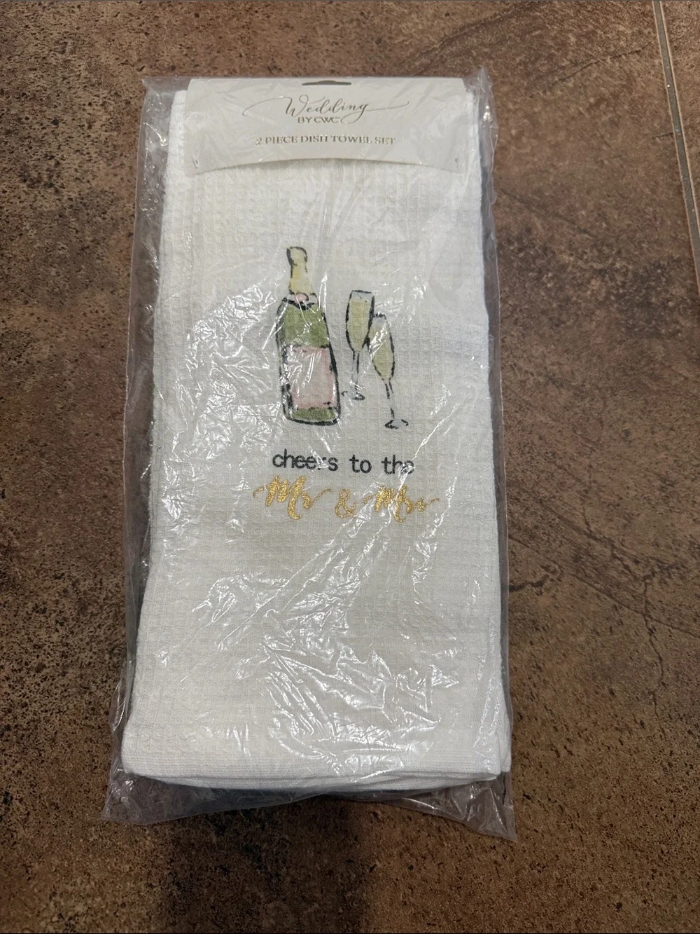 White 'Cheers to the Mr. & Mrs.' Kitchen Towel Set